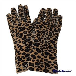 Women’s Leopard Print Fleece Lined Gloves